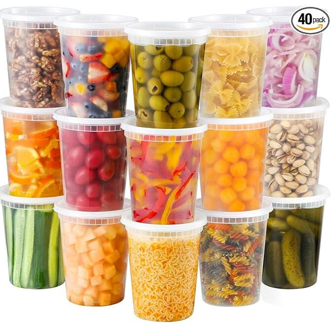 plastic meal prep food storage containers set