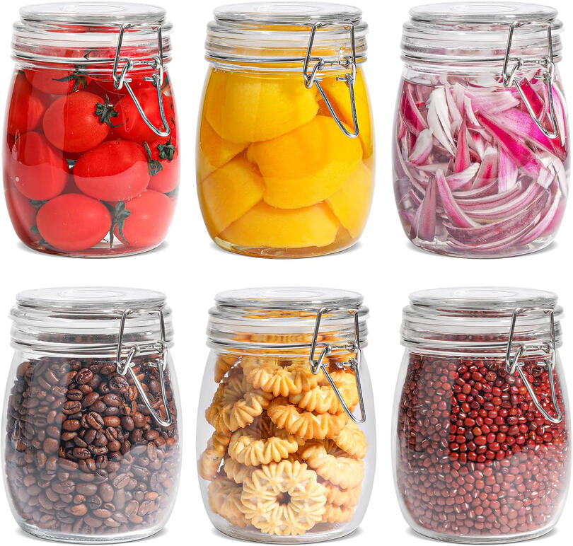 airtight clamp lid glass storage jars